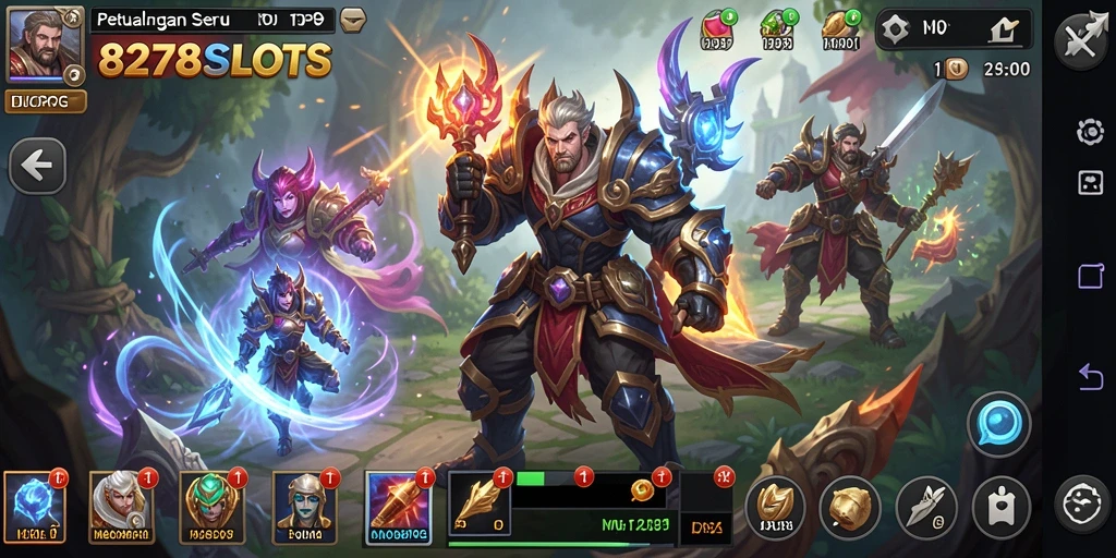 Tampilan menarik dari gameplay petualangan MMORPG 8278SLOTS.