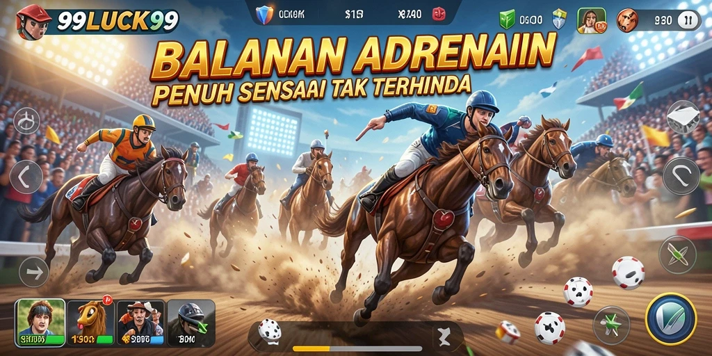 Tampilan gameplay mendebarkan di 99LUCK99 dengan balapan yang seru.
