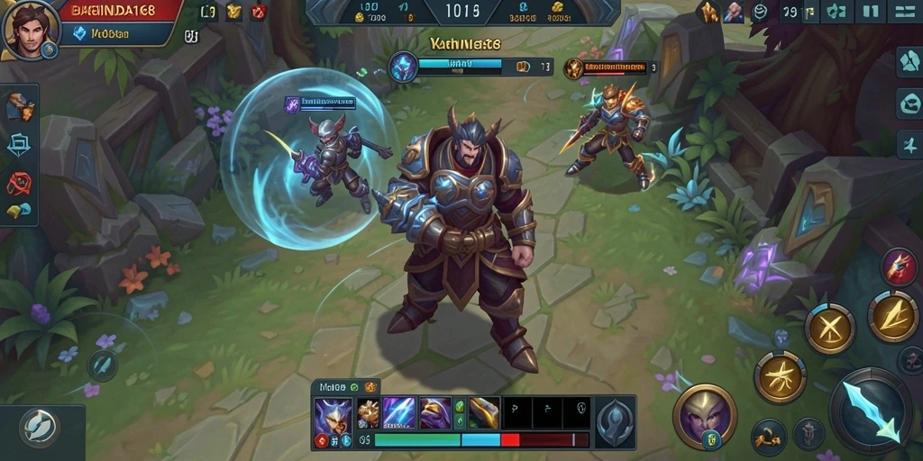 Tangkapan layar menampilkan aksi pertarungan dalam game MOBA.