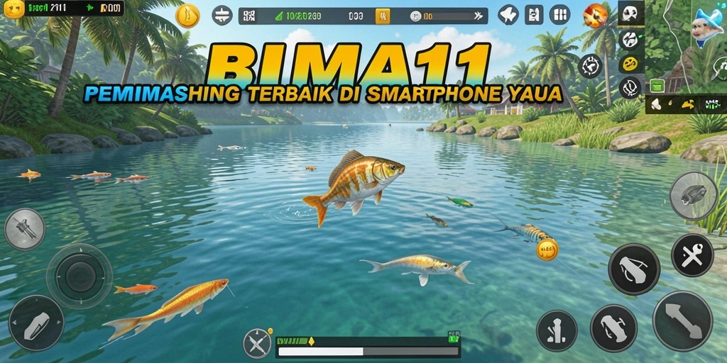 Gameplay BIMA11 yang mengasyikkan dalam dunia memancing yang realistis.