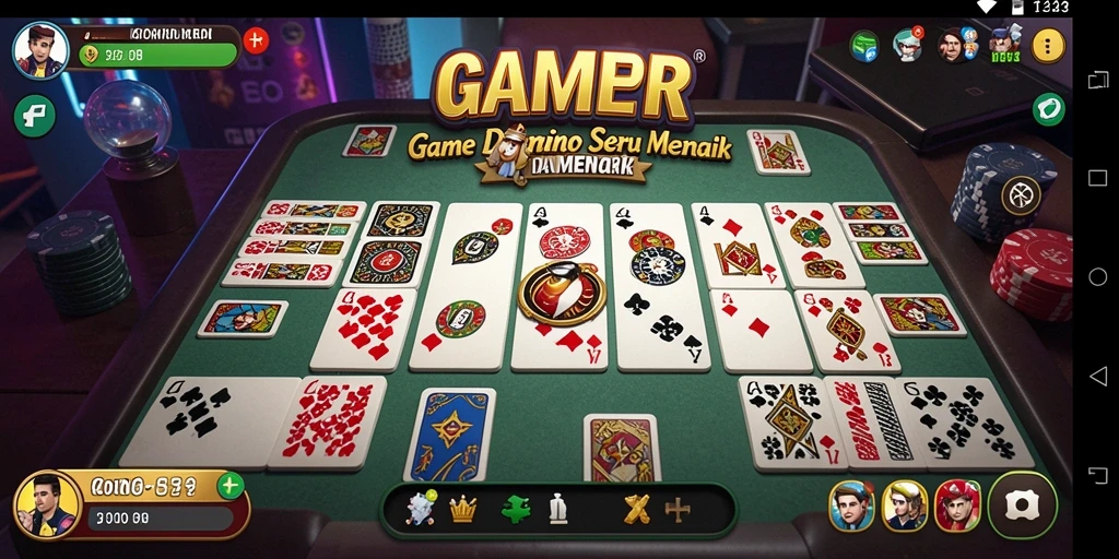 Tampilan gameplay GAMERP dengan antarmuka yang menarik.