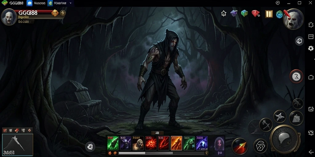 Screenshot GGG888 menampilkan suasana menakutkan dan gameplay yang mendebarkan.