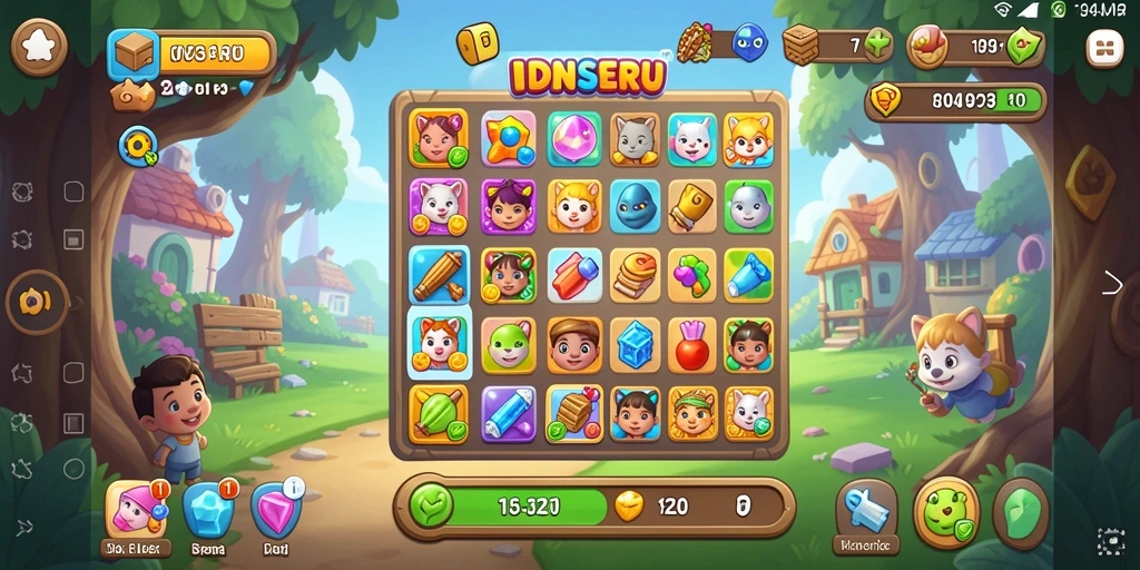 Tampilan gameplay menarik dari IDNSERU dengan warna-warni cerah.