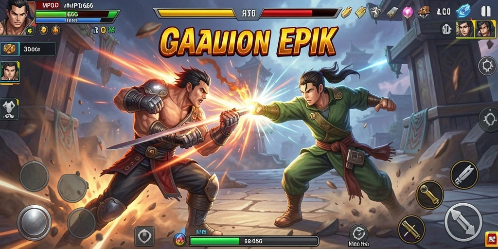 Screenshot menunjukkan pertarungan intens di MPO666.