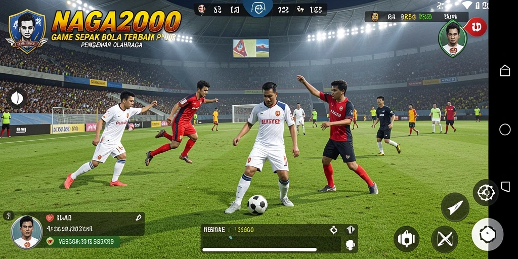 Tampilan gameplay NAGA2000 yang mendebarkan dalam aksi sepak bola.