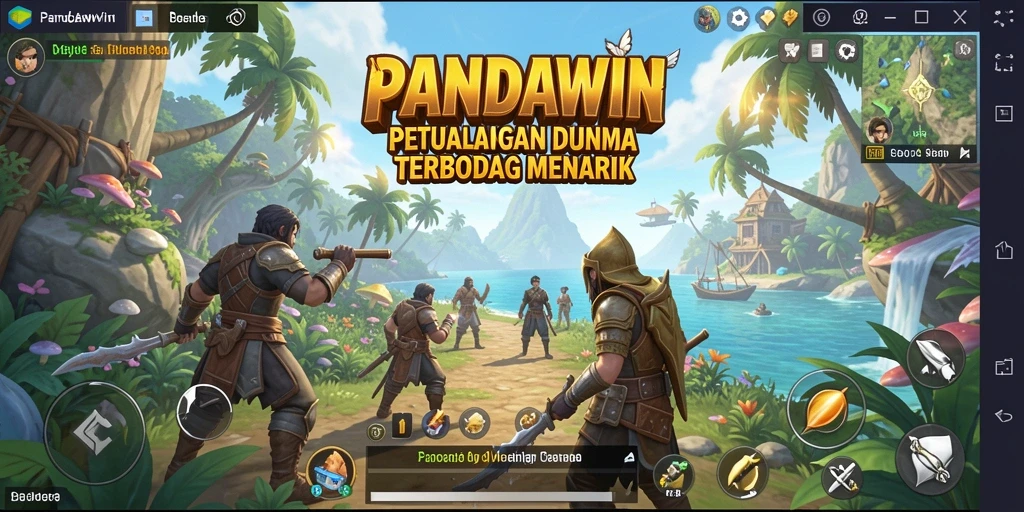 Tampilan gameplay yang menakjubkan dari dunia terbuka PANDAWIN.