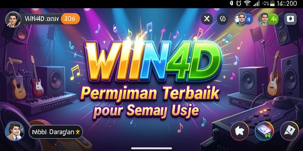 Screenshot utama WIN4D menampilkan gameplay Musik yang seru dan interaktif.
